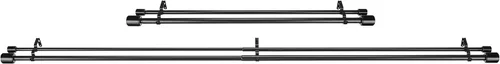 Vista 2 de Amazon Basics Barras de cortina dobles ajustables de 1 pulgada para ventanas, remates de tapón, 72 a 144 pulgadas, color negro
