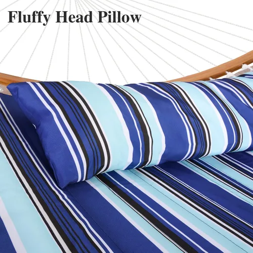 Vista 3 de SUNCREAT Hamacas Hamaca Portátil para Exteriores con Soporte, Capacidad de 475 libras, Hamaca Doble Resistente con Soporte Incluido, Patente