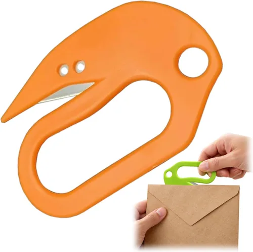 Vista 11 de Letter Opener Envelope Slitter Tool Concealed Blade Mail Opener with Ergonomic Comfort Grip, Compact Paper Cutter for Envelopes, Bubble Mailers Red