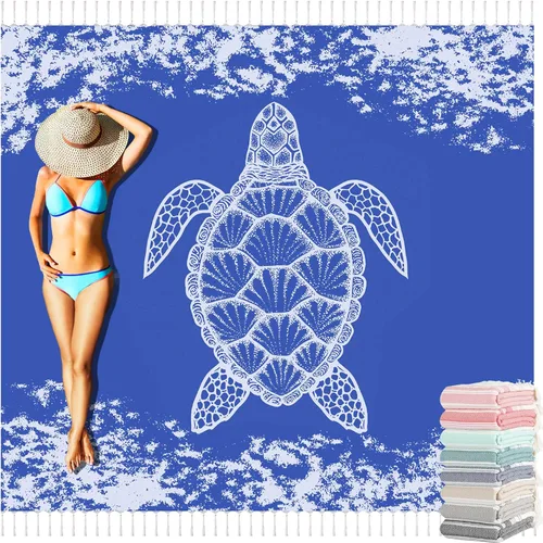 Vista 9 de Yongoes Toalla de Playa Turca de Gran Tamaño Manta de Algodón Gigante XL Toallas Resistentes a la Arena Enorme Lino XXL Extra Grande Grandes Mantas
