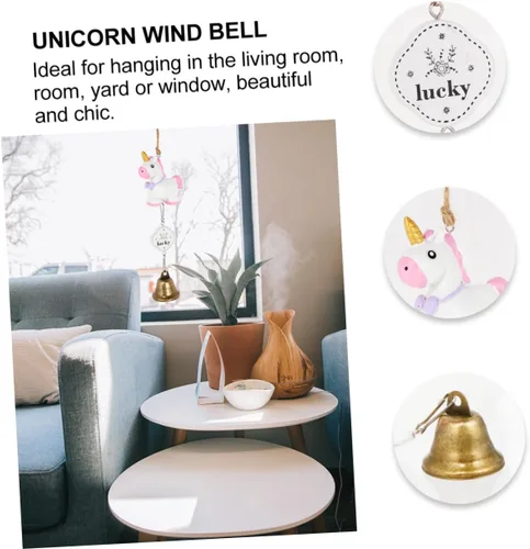 Vista 3 de 2 carillones de viento de unicornio, decoración colgante elegante con colgante de unicornio para decoración del hogar, regalo para amigos