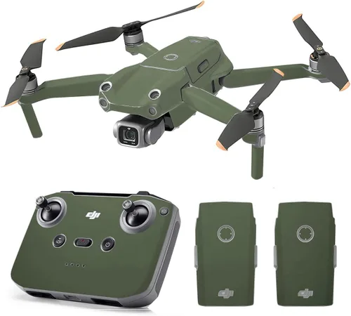 Vista 50 de SopiGuard Skin for DJI Mavic Air 2s Juego completo de calcomanías de vinilo de precisión + controlador + 3 fundas de batería (3M negro carbón)