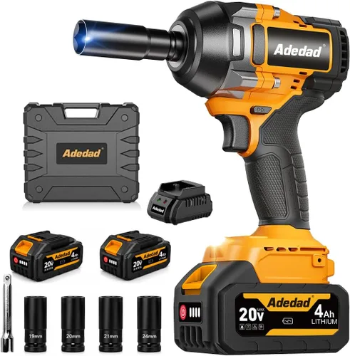 Vista 9 de Llave de impacto sin escobillas de 1/2 pulgada 750N.m (553 pies-libras) Pistola de impacto de alto par de 20V con batería de 4.0AH y cargador rápido