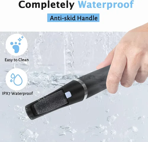 Vista 6 de Removedor eléctrico profesional de callos de pies, kit de herramientas de pedicura electrónico recargable, resistente al agua con 4 cabezales
