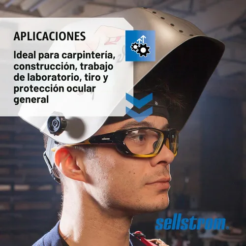 Vista 4 de Sellstrom SRX - Gafas de seguridad, gafas protectoras, antiniebla, lentes transparentes, patillas comoldeadas con revestimiento duro, S70000 Tinte
