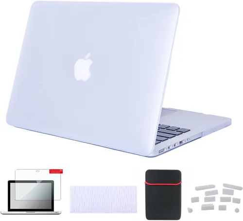 Vista 8 de Pack 5 en 1 de carcasa para MacBook Air, de Se7enline, de plástico duro, tacto suave, con protector de teclado de silicón, protector de pantalla