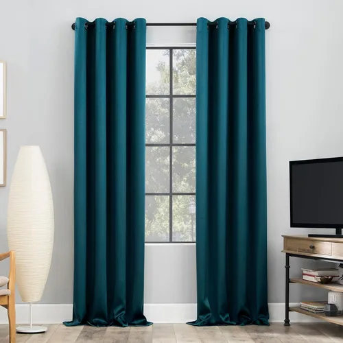 Vista 24 de Sun Zero Nordic - Juego de 2 paneles de cortinas 100 % opacas con ojales, calidad de teatro, reducción de ruido, 52 x 84 pulgadas, verde salvia
