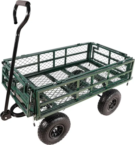 Vista 3 de Con un remolque de cuatro ruedas con un lado desmontable de doble cubierta, el coche de red multifuncional de acero resistente se puede utilizar