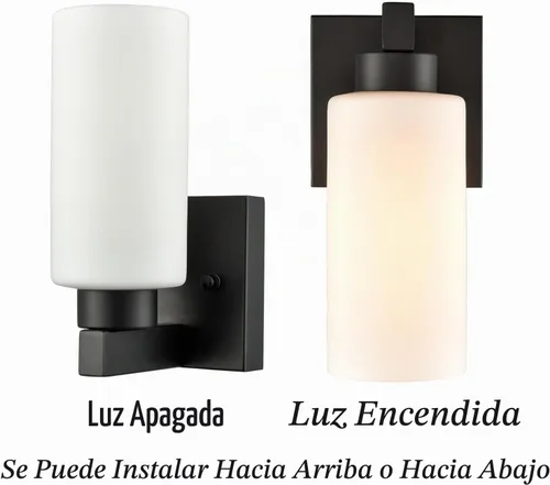 Vista 8 de DEYNITE - Juego de 2 apliques de baño negros modernos de color blanco lechoso