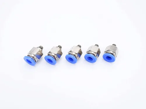 Vista 13 de Conexión de conexión de 1/2" OD x 1/2" macho NPT rosca, línea de agua recta macho neumática, conectores de empuje rápido (paquete de 4)