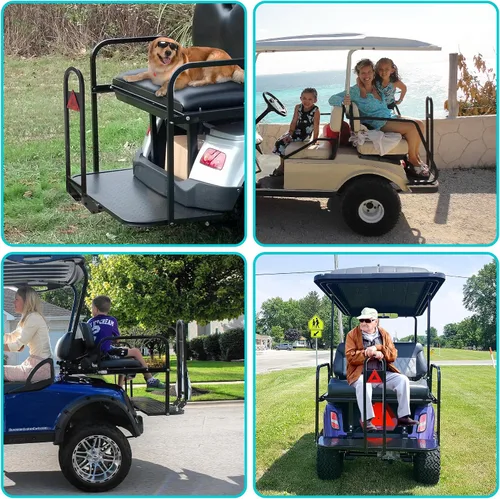 Vista 7 de 10L0L Barra de seguridad trasera universal para carrito de golf con reflector triangular Compatible con Yamaha Club Car EZGO (2+2) /(4+2) Carrito