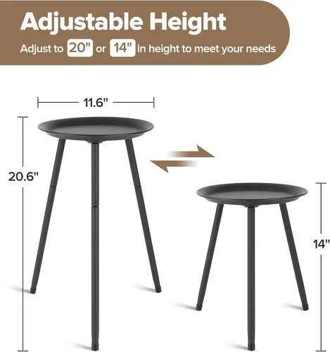 Vista 2 de Soporte alto para plantas de interior, soportes de metal para plantas de interior de mediados de siglo, mesa de altura ajustable para macetas