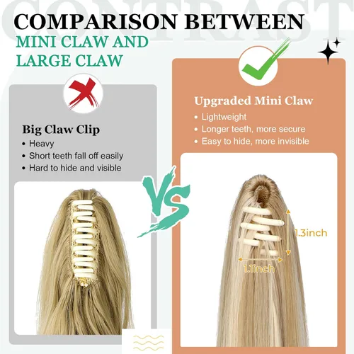 Vista 2 de Extensión de cola de caballo de 18 pulgadas, 20 pulgadas, larga, rizada, ondulada, recta, con clip, de aspecto natural, extensión de cabello