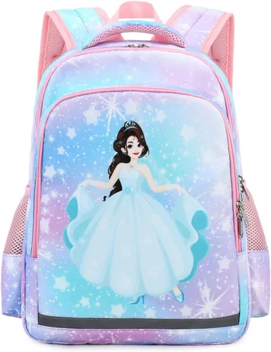 Vista 8 de YCBB Juego de mochilas escolares para niñas, Galaxy Princess, Mochilas de viaje