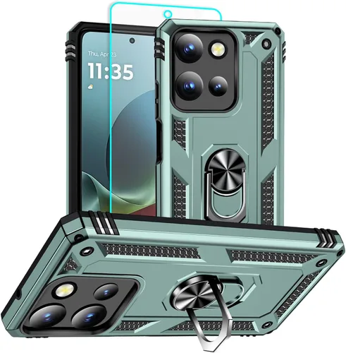 Vista 37 de HNHYGETE Funda para Motorola Edge 2025 con protector de pantalla: soporte giratorio de grado 360° (antideslizante) protección contra caídas y golpes