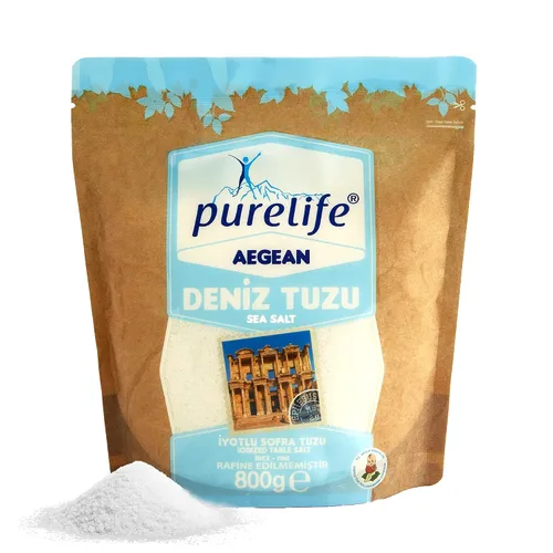 Vista 10 de Purelife Sal marina gruesa del Egeo – Sal marina orgánica, sin refinar, con cristales ricos en minerales para recambio de molinillo Kosher