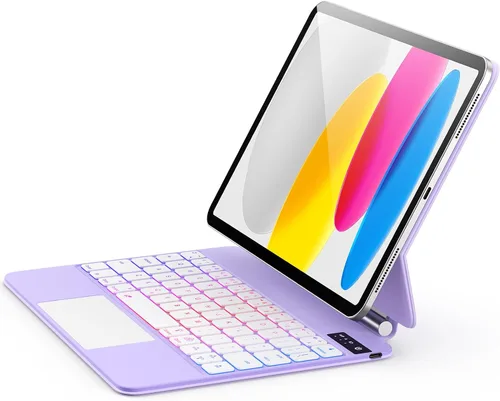 Vista 8 de AHYWTAN Funda para iPad 11/10ª generación con teclado, funda de teclado Bluetooth desmontable para iPad A16 2025 de 11 pulgadas/10ª generación 2022