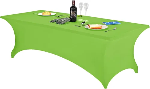 Vista 112 de FORLIFE - Funda de mesa de elastano, mantel ajustado de 4 pies para mesas rectangulares, funda elástica para patio, universal para bodas, banquetes