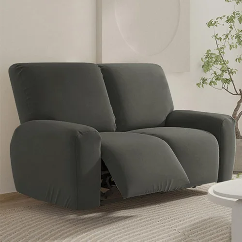 Vista 32 de vctops Fundas para sofá reclinable de 3 cuerpos, elásticas, de punto, suaves, lisas, antideslizantes, para sofá, protector de muebles con parte Café