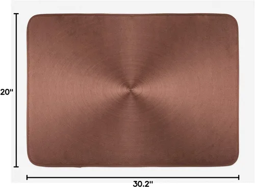 Vista 3 de Ambesonne Tapete de baño abstracto, diseño gráfico moderno con efecto degradado de forma redonda y radial, tapete decorativo de baño de felpa