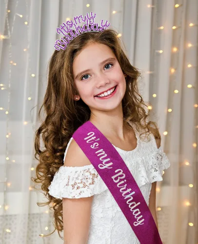 Vista 4 de Corona de cumpleaños para niñas, linda banda de cumpleaños y tiara de cumpleaños para mujer, diadema de dulce cumpleaños, decoración de cumpleaños