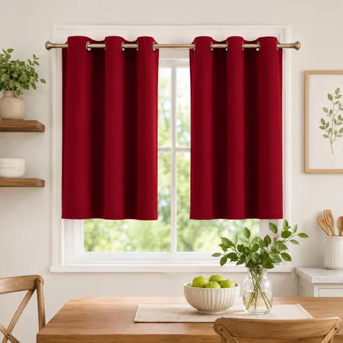 Vista 42 de Aquazolax Cortinas opacas de 45 pulgadas de largo, juego de 2 paneles para guardería, cortinas de tratamiento de ventanas con aislamiento térmico