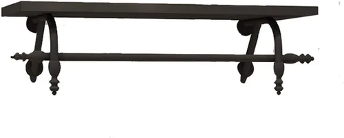 Vista 5 de Perchero para ropa montado en la pared, barra de ropa de hierro negro desmontable resistente para colgar en la pared, barra de colgar multiusos