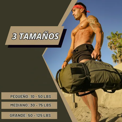 Vista 2 de Polyfit Classic Sandbag - Bolsa de arena de entrenamiento con 8 asas de Negro