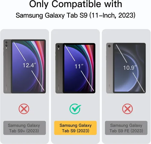 Vista 2 de JETech Funda para Samsung Galaxy Tab S9 de 11 pulgadas con soporte para S Pen, funda protectora delgada para tableta, visión multiángulo (negro)