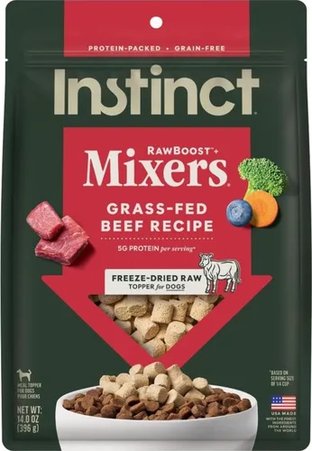 Vista 23 de Instinct Raw Boost Mixers, Topper de comida para perro liofilizada, receta sin granos - Carne natural 100%, bolsa de 6 oz