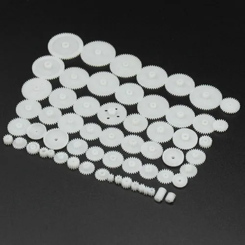 Vista 3 de 58pcs módulo de engranajes de plástico 0.5 para DC Motor DIY Modelo Juguetes