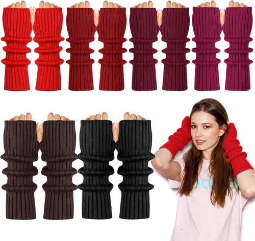 Vista 14 de Berlune 6 pares de mangas de brazo kawaii para mujer y niñas, calentadores de brazos de estilo japonés Y2K para disfraz escolar, 6