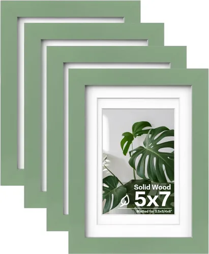 Vista 48 de Egofine - Marcos de fotos de 4 x 6 pulgadas (4 unidades) cubiertos por plexiglás, para fotos de 3 x 4.5 pulgadas / 3.5 x 5 pulgadas con paspartú