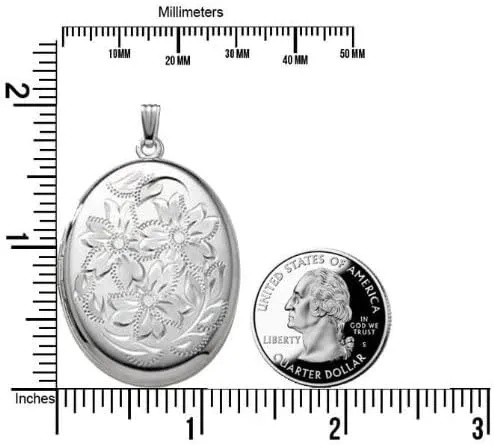 Vista 6 de PicturesOnGold.com Medallón ovalado de plata de ley extra grande, 1.4in x 1.4in, Metal