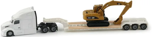 Vista 11 de Diecast Masters 1/87 Caterpillar CT660 Cabina Diurna con Remolque Lowboy y Excavadora Hidráulica 315C L 84415