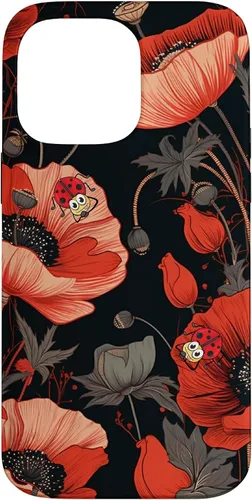 Vista 21 de Poppy Flower Ladybug Red & Black Pattern Case for iPhone 17