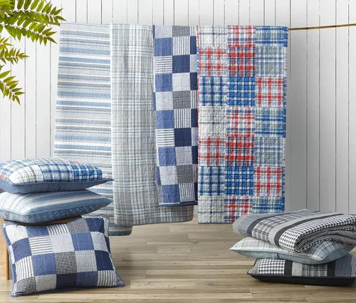 Vista 9 de Nautica - Juego de edredón Twin, ropa de cama de algodón suave y transpirable con sensación de peso medio, juego de cama reversible de 2 piezas