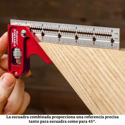 Vista 4 de Woodpeckers Sistema cuadrado inDexable, cuadrado combinado de 6 pulgadas, herramienta combinada para carpintería Mini