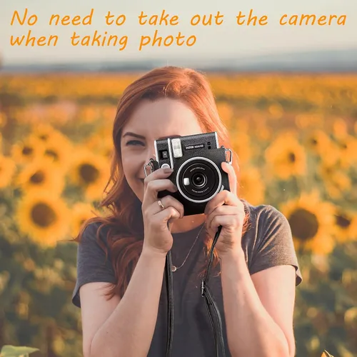 Vista 4 de Fintie Funda protectora para cámara instantánea Fujifilm Instax Mini 40 – Funda de piel vegana premium con correa ajustable extraíble