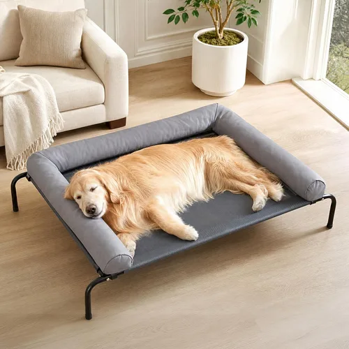 Vista 11 de RRPETHOME Cama Grande Elevada de Refrigeración para Perros, Cuna Elevada para Perros Grandes, Cama Elevada para Mascotas al Aire Libre, Cama