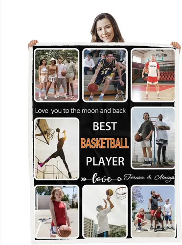 Vista 14 de Manta personalizada con fotos, manta personalizada para el mejor jugador de fútbol americano, regalos de cumpleaños para fanáticos del fútbol, manta