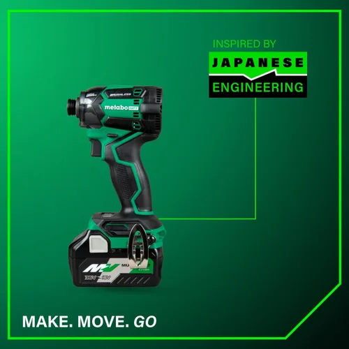 Vista 14 de Metabo HPT 36V MultiVolt™ Kit de controlador de impacto de martillo triple inalámbrico BOLT, controlador de impacto de alto torque con estuche, 2
