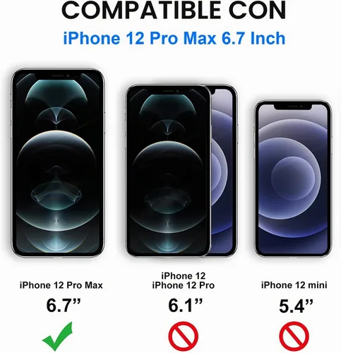 Vista 6 de Fotbor Protector de pantalla de privacidad para iPhone 12 Pro Max, protector de pantalla de privacidad para iPhone 12 Pro Max [2 antiespías]