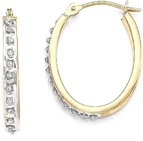 Vista 8 de Juego de aretes de aro ovalados con bisagras de oro amarillo de 14 quilates, joyería fina para mujer, regalos para ella, Cristal Piedra Oro amarillo