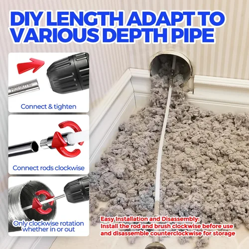 Vista 3 de Holikme Dryer Vent Cleaner Kit - 32Ft Flexible Lint Brush for Deep Cleaning