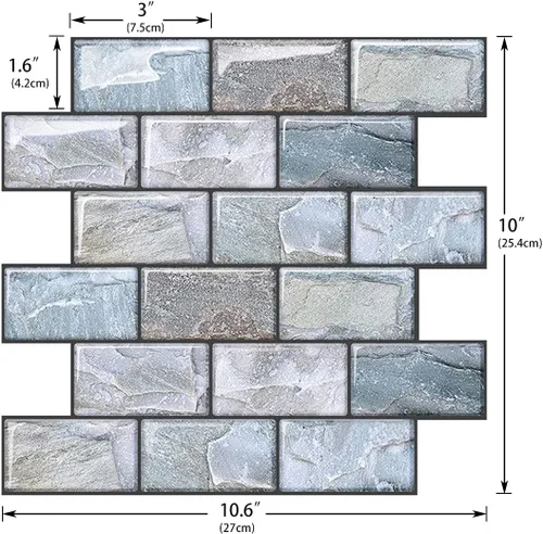Vista 6 de Protector contra salpicaduras para cocina, azulejos de cocina para despegar y pegar, azulejos de salpicaduras para baño, azulejos de pared