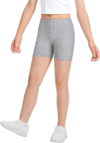 Vista 3 de KEREDA Pantalones cortos de ciclismo para niñas, de algodón, para bailar, para niños, paquete de 3