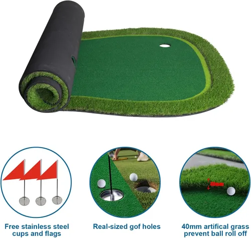 Vista 6 de Golf Putting Green Mat,Golf Practice Training Mat for Indoor/Outdoor 4.8x8ft Mat