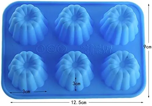 Vista 2 de 2 moldes de silicona de grado alimenticio, 6 cavidades, moldes hechos a mano para pasteles, chocolate, gelatina, pudín, postre