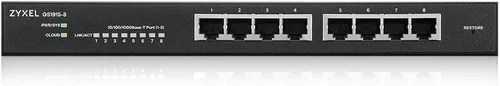 Vista 2 de Zyxel Conmutador Ethernet de red de 8 puertos Gigabit administrado inteligente GS1915-8
